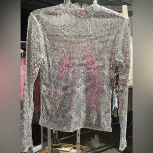 Silver Sequin Women's Top